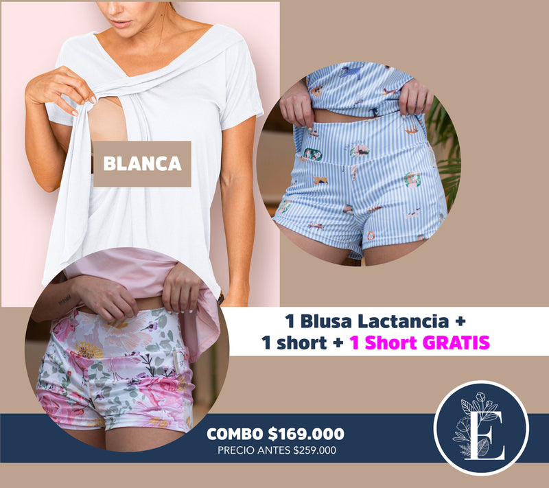 COMBO TALLA S y XS - 1 LACTANCIA + 2 SHORTS