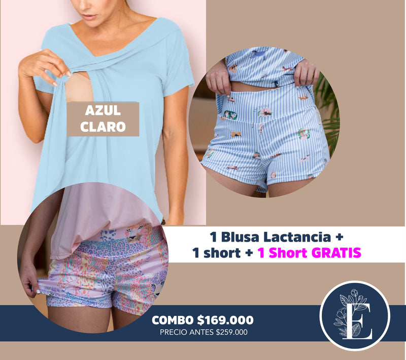 COMBO TALLA S y XS - 1 LACTANCIA + 2 SHORTS