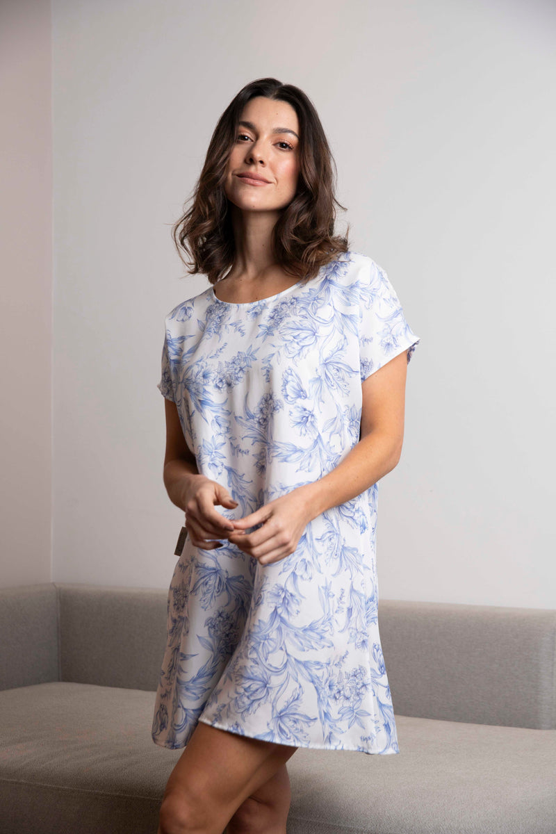 Pijama Bata Porcelana Azul