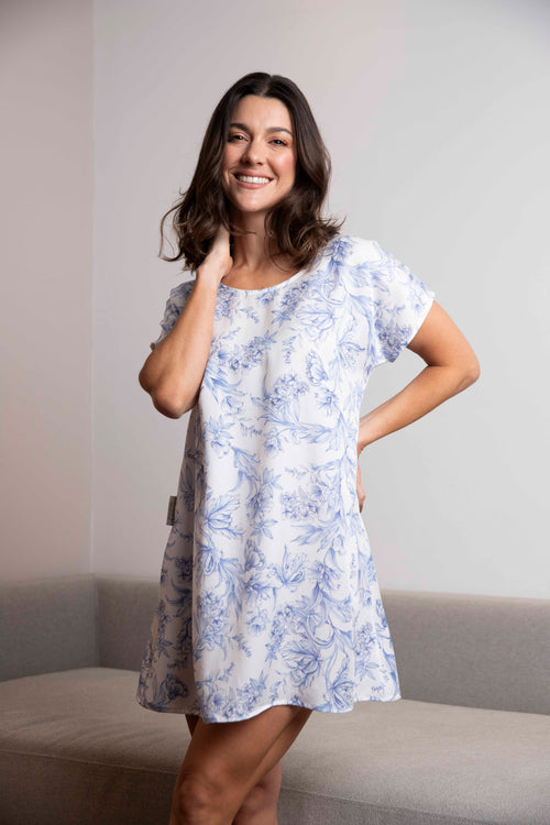 Pijama Bata Porcelana Azul