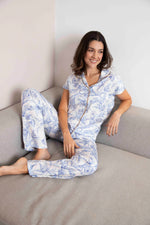 Pijama Camisera Porcelana Azul