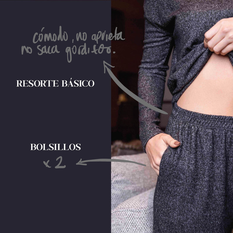 Set Pijama Sudadera Negra Granito